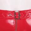 Linjinx Womens Latex High Waist Hollow Out Bandage Zipper Crotch Shorts Adjustable Buckle Bottoms Red A Small view 4