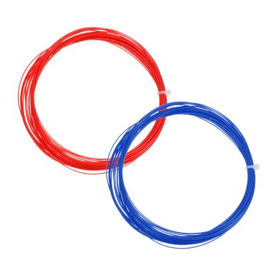 PATIKIL 10M x 0.75mm Badminton Racket String, 2 Pack High Flexibility Nylon String Replacement Thread Line Badminton Repair Accessory, Red/Blue