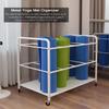 MNBCVT Trolley, Large Yoga Mat Organizer Stand, Metal Cart/Trolley Rolling Collect Rack for Foam Rollers and Exercise Mat, Gym/Fitness Room/Studio Use (Color : A) view 2