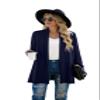 GRECERELLE Women's Fall Winter Long Sleeve Open Front Lightweight Business Casual Dressy Cardigan Sweater, Navy Blue, XX-Large view 4