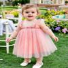 AGQT Toddler Girls Tutu Dress Sleeveless Kids Tulle Tutu Dress Polka Dot Birthday Party Babydoll Dresses Sequin Dot-Pink Size 2-3T view 2