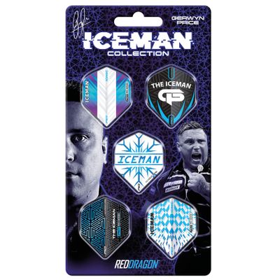 RED DRAGON Gerwyn Price Iceman Hardcore Dart Flight Collection 5 Sets Per Pack (15 Flights in Total)