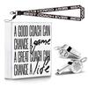 Baseball Coach Gifts, Whistle for Coaches, Whistle Emergency, White Wood Box Sign, Inspirational Coach Gifts for Men Women Teachers Referees Sports Coach Home, A Great Coach Can Change A Life. view 1
