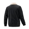Maiyifu-GJ Men's Faux Fur Collar Bomber Jacket Winter Warm Zipper Lapel Vintage Coat Lightweight Thermal Trucker Coats (Black,3X-Large) view 2