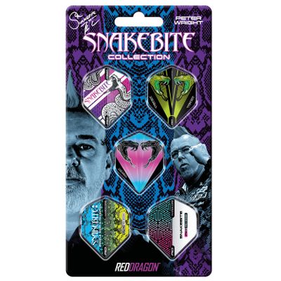 RED DRAGON Snakebite Hardcore Dart Flight Collection 5 Sets Per Pack (15 Flights in Total)