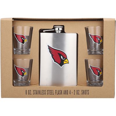The Memory Company Arizona Cardinals 8oz. Stainless Steel Flask & 2oz. Shot Glass Set