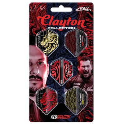 RED DRAGON Jonny Clayton Hardcore Dart Flight Collection 5 Sets Per Pack (15 Flights in Total)