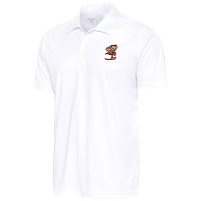 Antigua Men's White Cleveland Browns Team Logo Tribute Polo