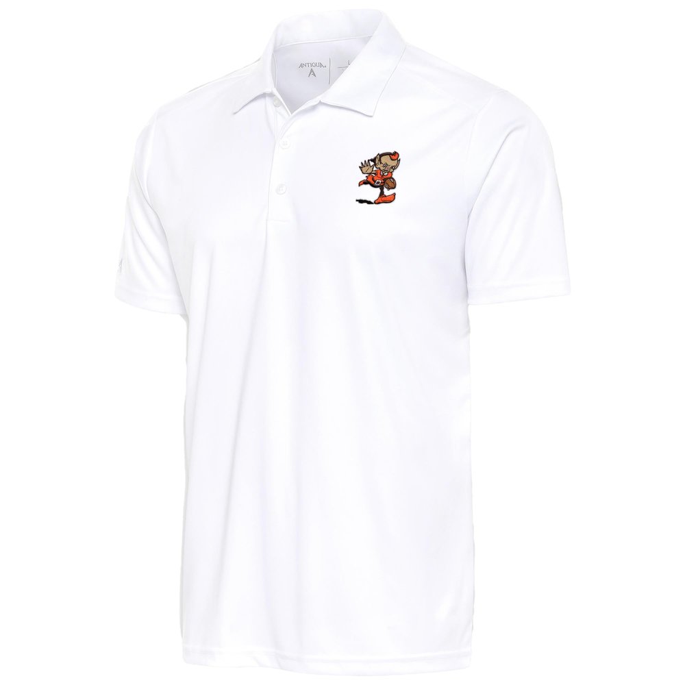 Antigua Men's White Cleveland Browns Team Logo Tribute Polo