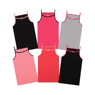 Buyless Fashion Girls Tank Tops - Sleeveless Cami Tanks Cotton Undershirts for Dance Gymnastics, Kids & Toddler Size (6 Pack) 2-3