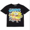 SpongeBob SquarePants Kids T-Shirt | Boys Girls Dude Checker Character Short Sleeve Black Top view 1