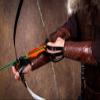 Archery Arm Guards Genuine Leather Armguard Adjustable Forearm Guard Protective Gear Gauntlet Cuff Medieval Bracers for Hunting Shooting (Small-Medium, 2) view 4