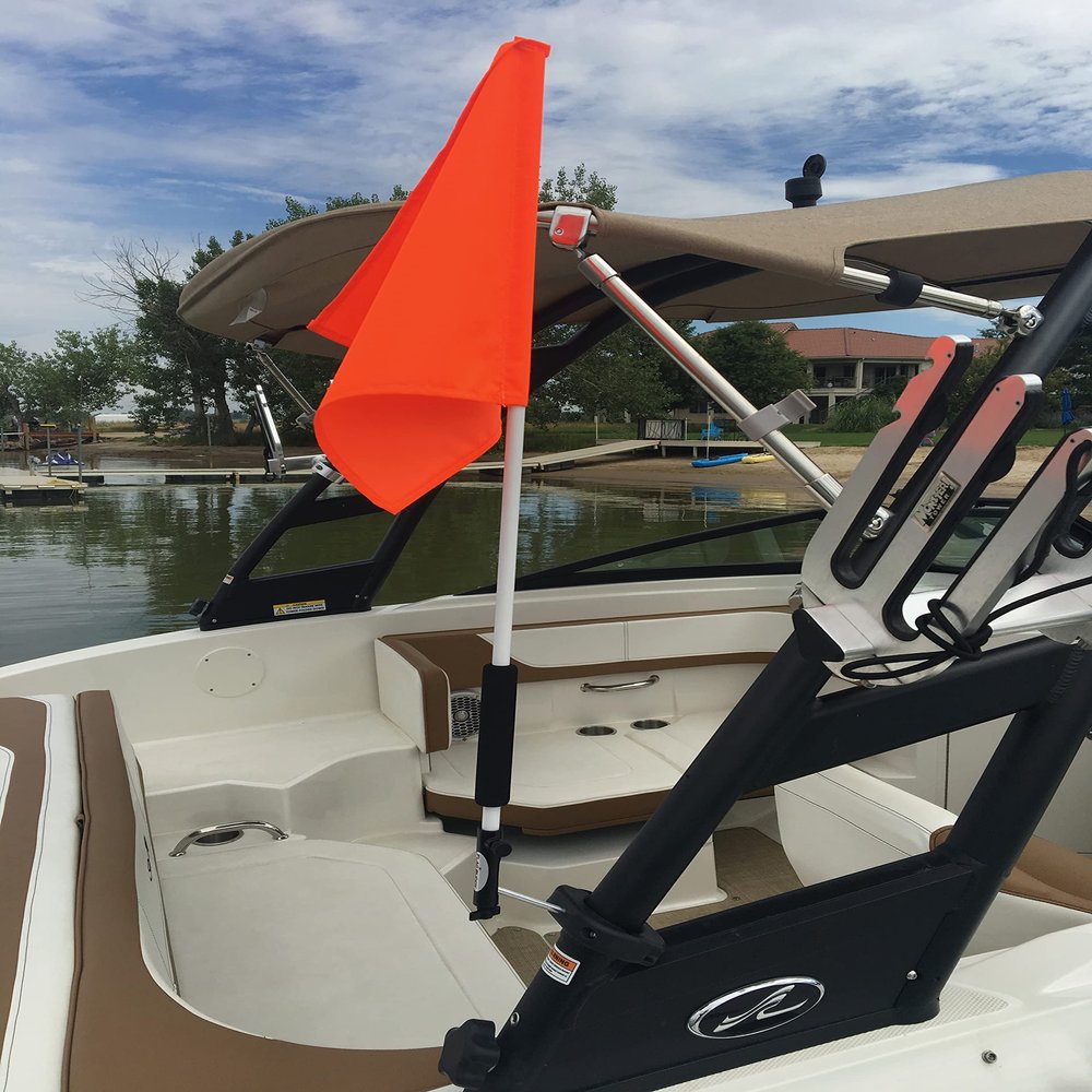 Orange Safety Flag For Boat or Boat Tower (Tower Mount)