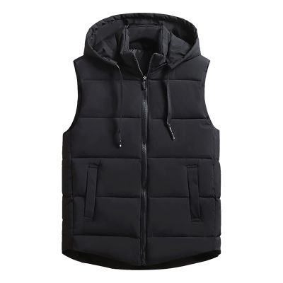 Women's Warm Vest Outerwear Thick Padded Sleeveless Casual Vest With Detachable Hood Vest Jackets Women
