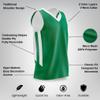 Liberty Imports Youth Boys Reversible Mesh Performance Athletic Basketball Jerseys Blank Team Uniforms for Sports Scrimmage (Green/White, Youth Large) view 4