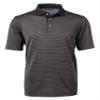 Cutter & Buck Mens Virtue Eco Pique Micro Stripe Recycled Polo Shirt, Black/Elemental Grey, Large US view 1