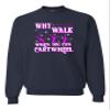 Go All Out Medium Navy Blue Mens Why Walk When You Can Cartwheel Funny Gymnastics Sweatshirt Crewneck view 3