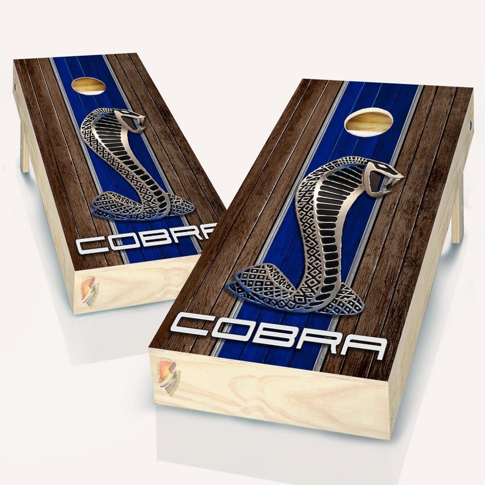 Cobra Cornhole Board Vinyl Wrap Laminated Sticker Set Decal