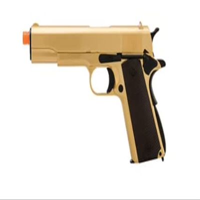 SS AIRSOFT WE Tech 1911 A1 Gold Plated Airsoft Gas Blowback Pistol (Gold)