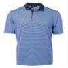 Cutter & Buck Mens Virtue Eco Pique Micro Stripe Recycled Polo Shirt, Atlas/Navy Blue, Medium US view 1