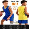 Liberty Imports Youth Boys Reversible Mesh Performance Athletic Basketball Jerseys Blank Team Uniforms for Sports Scrimmage (Blue/Yellow, Youth XX-Large) view 2