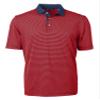 Cutter & Buck Virtue Eco Pique Micro Stripe Recycled Mens Big & Tall Polo, Red/Navy Blue, 2XT view 1