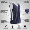 Liberty Imports Youth Boys Reversible Mesh Performance Athletic Basketball Jerseys Blank Team Uniforms for Sports Scrimmage (Navy/White, Youth XX-Large) view 4