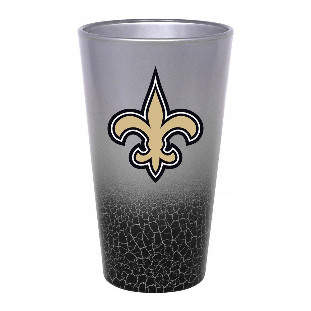 The Memory Company New Orleans Saints 16oz. Crackle Pint Glass