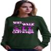 Go All Out X-Large Forest Green Mens Why Walk When You Can Cartwheel Funny Gymnastics Sweatshirt Crewneck view 2