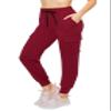 ALWAYS Cargo Jogger Pants for Women - Super Soft Casual Lounge Sweatpants Burgundy 2XL view 1