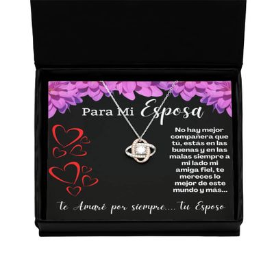 Love Knot Rose Gold Necklace Collar para mujer o esposa con diseo clsico y estilo moderno para futura esposa, mujer