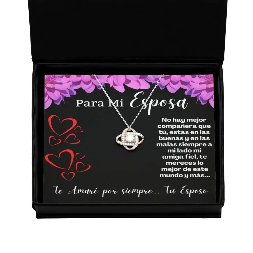 Love Knot Rose Gold Necklace Collar para mujer o esposa con diseo clsico y estilo moderno para futura esposa, mujer