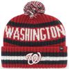 47 MLB Unisex-Adult Officially Licensed Primary Logo Bering Sport Knit Cuffed Pom Beanie Cold Weather Hat - Washington Nationals Red view 1