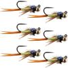 The Fly Fishing Place Tungsten Bead Tactical Jig Copper John Chartreuse Czech Nymph Euro Nymphing Fly - 6 Flies Size 14 view 1