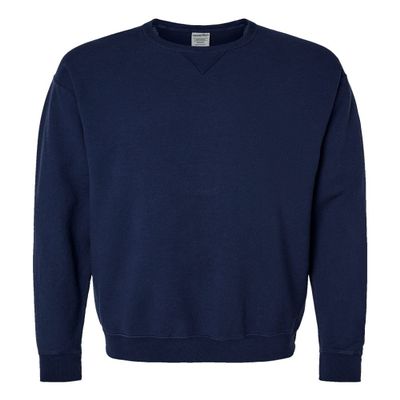 Hanes Mens Garment-Dyed Crewneck Sweatshirt, S, Navy