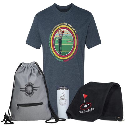 Golf Gift Sets for Dad or Grandpa | Golf Towel, Shirt, Tumbler and Bag - Best Gramps by Par GGS S2 2XL