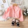 Baby Jean Jacket Toddler Kids Baby Girls Long Sleeve Turn Down Collar Solid Coat Jacket Shirt Tops Bow (Pink, 5-6 Years) view 2