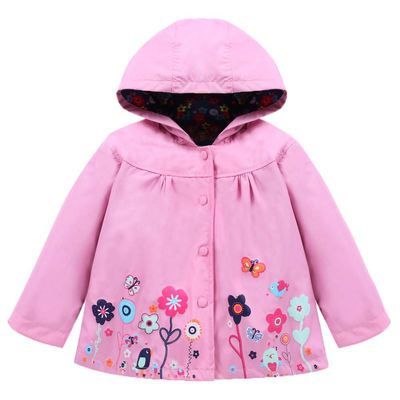 Toddler Denim Jacket Girls Boys Kids Windbreaker Jacket Raincoat Trench Coat Hoodies Waterproof Suit (Pink, 3 Years)