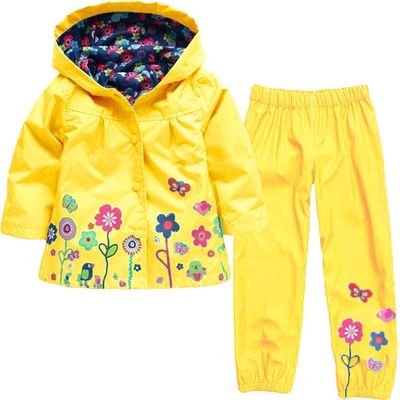 Toddler Denim Jacket Girls Boys Kids Windbreaker Jacket Raincoat Trench Coat Hoodies Waterproof Suit (Yellow, 5 Years)