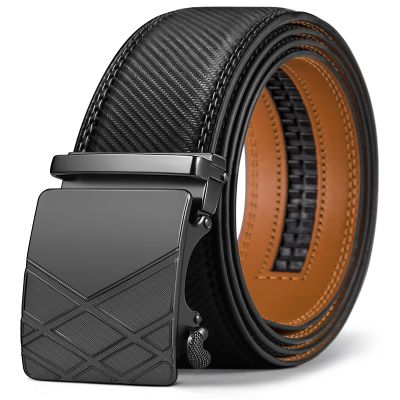 BULLIANT Men's Belt,Slide Ratchet Belt Adjsutable For Men Suit Casual Jeans Gift Boxed,Trim To Fit(Black,32"-38" Waist Adjustable)