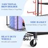 Mythinglogic Home Gym Storage with 3-Tier Medicine & Exercise Ball Rack, Weight Rack for Dumbbells Kettlebells and Weight Equipment, Yoga Mat Storage Rack with Sturdy and Lockable Casters view 4