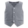 Hularka Kids Boys V-Neck Dressy Vest Slim Fit Buttons Formal Suit Vest Wedding Party Gentleman Suit Waistcoat Gray 8 Years view 1