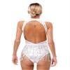 WinChang Womens Mesh Splice Sequin Leotard with Fringe for Latin Dance Gymnastics Bodysuit 13 X-Large view 3