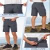Hiauspor Men's Hiking Cargo Shorts 9"/10" Quick Dry Lightweight Waterproof for Golf Tactical Fishing Casual with 6 Pockets (Dark Grey, 38) view 2