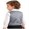 Hularka Kids Boys V-Neck Dressy Vest Slim Fit Buttons Formal Suit Vest Wedding Party Gentleman Suit Waistcoat Gray 14 Years view 4