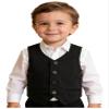 Hularka Kids Boys V-Neck Dressy Vest Slim Fit Buttons Formal Suit Vest Wedding Party Gentleman Suit Waistcoat Black 6 Years view 3