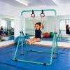 Gymnastics Bars with Rings for Kids, Folding Horizontal Bar with Adjustable Height, Expandable Gymnastics Equipment Junior Kip Bar for Girls & Boys Home Training(Green) view 2