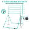 Gymnastics Bars with Rings for Kids, Folding Horizontal Bar with Adjustable Height, Expandable Gymnastics Equipment Junior Kip Bar for Girls & Boys Home Training(Green) view 3