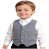 Hularka Kids Boys V-Neck Dressy Vest Slim Fit Buttons Formal Suit Vest Wedding Party Gentleman Suit Waistcoat Gray 6 Years view 3