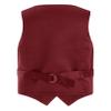 Hularka Kids Boys V-Neck Dressy Vest Slim Fit Buttons Formal Suit Vest Wedding Party Gentleman Suit Waistcoat Burgundy 8 Years view 2